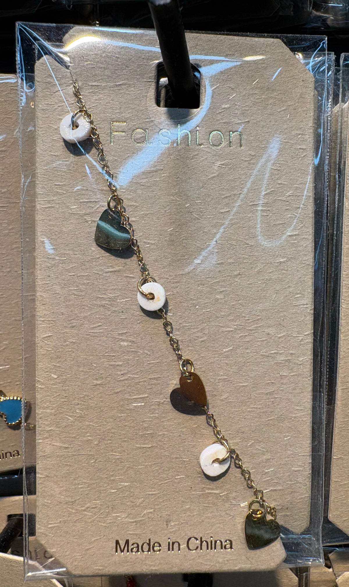 Heart and Disc Charm Bracelet - D-bracelets-0012