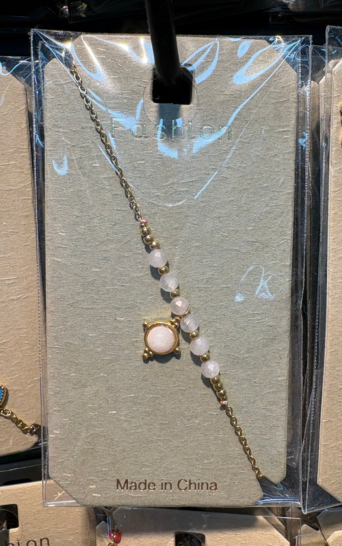 White Bead Sun Charm Bracelet - D-bracelets-0013