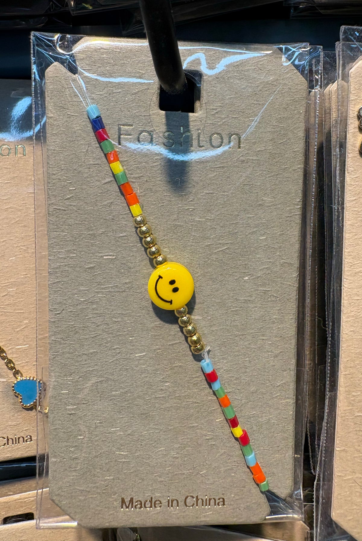 Rainbow Smiley Bead Bracelet - D-bracelets-0015