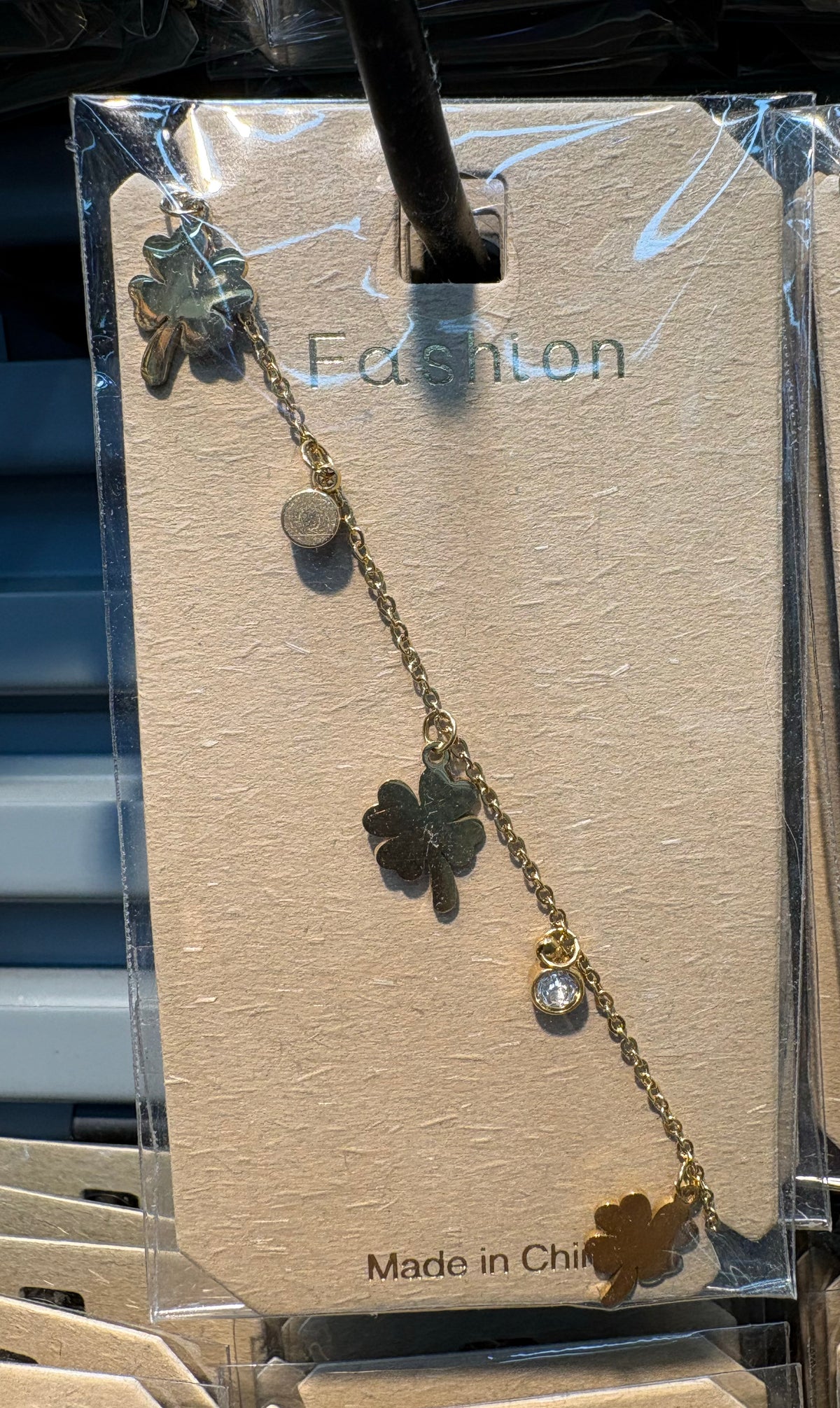 Clover and Disc Charm Bracelet - D-bracelets-0017