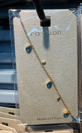 Blue Crystal Drop Bracelet - D-bracelets-0020
