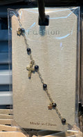 Black Bead Star Cross Bracelet - D-bracelets-0021