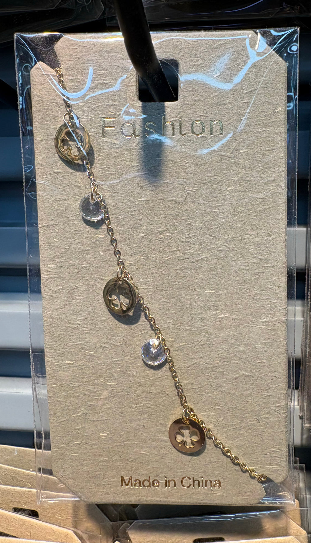 Coin and Crystal Charm Bracelet - D-bracelets-0022