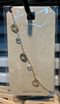 Coin and Crystal Charm Bracelet - D-bracelets-0022