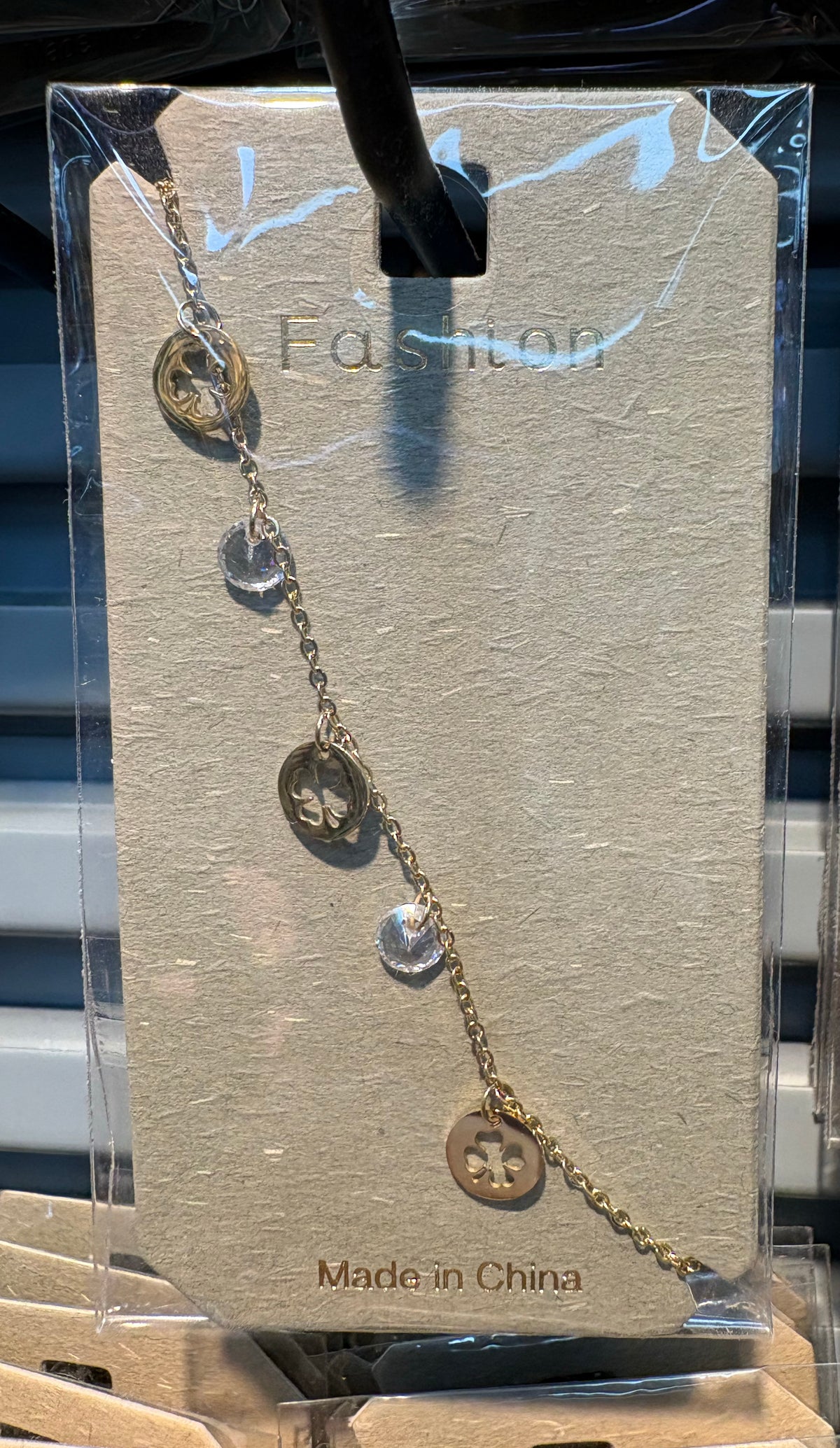 Coin and Crystal Charm Bracelet - D-bracelets-0022
