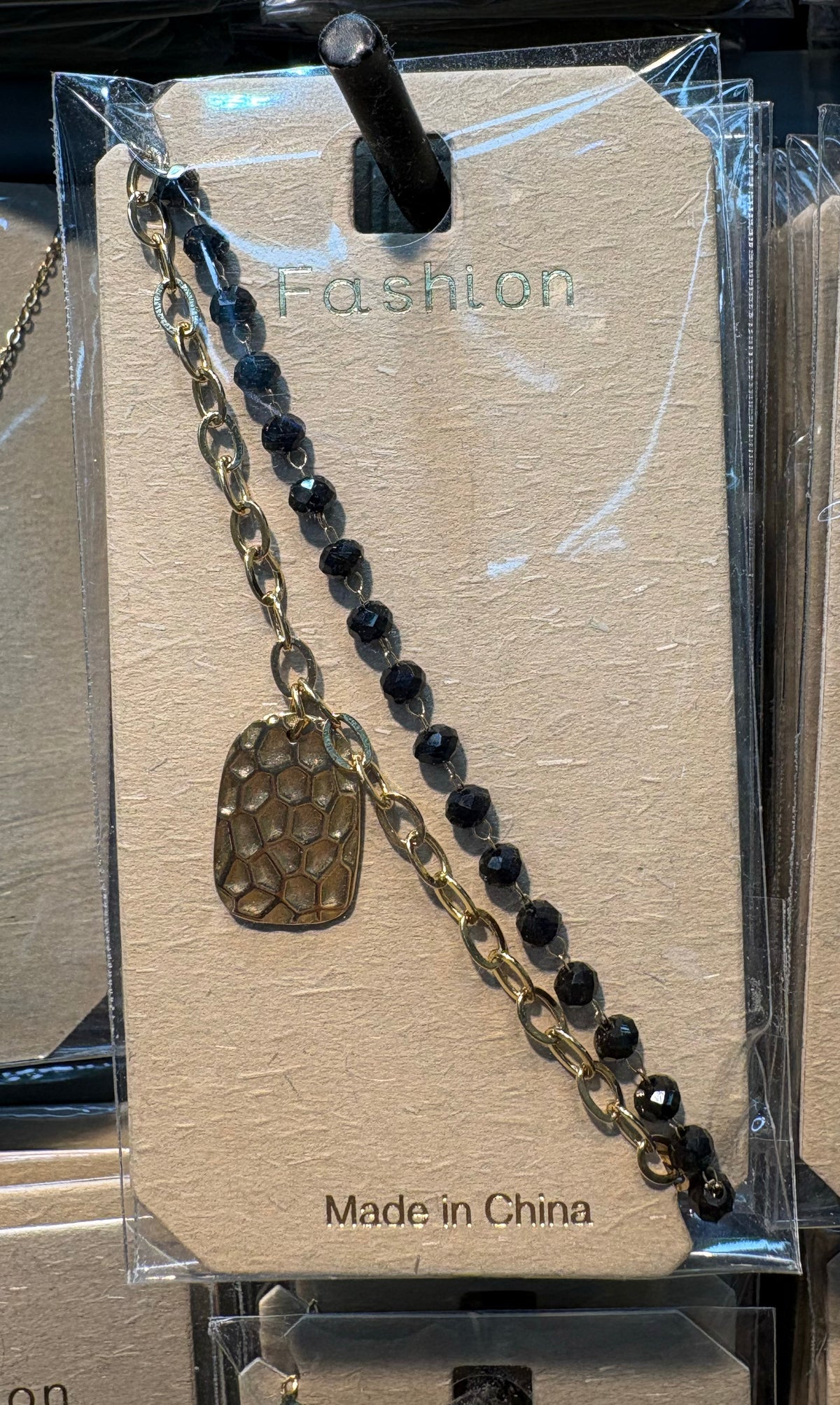 Layered Black Bead Heart Bracelet - D-bracelets-0023