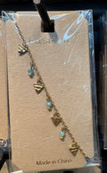 Triangle and Blue Bead Bracelet - D-bracelets-0036