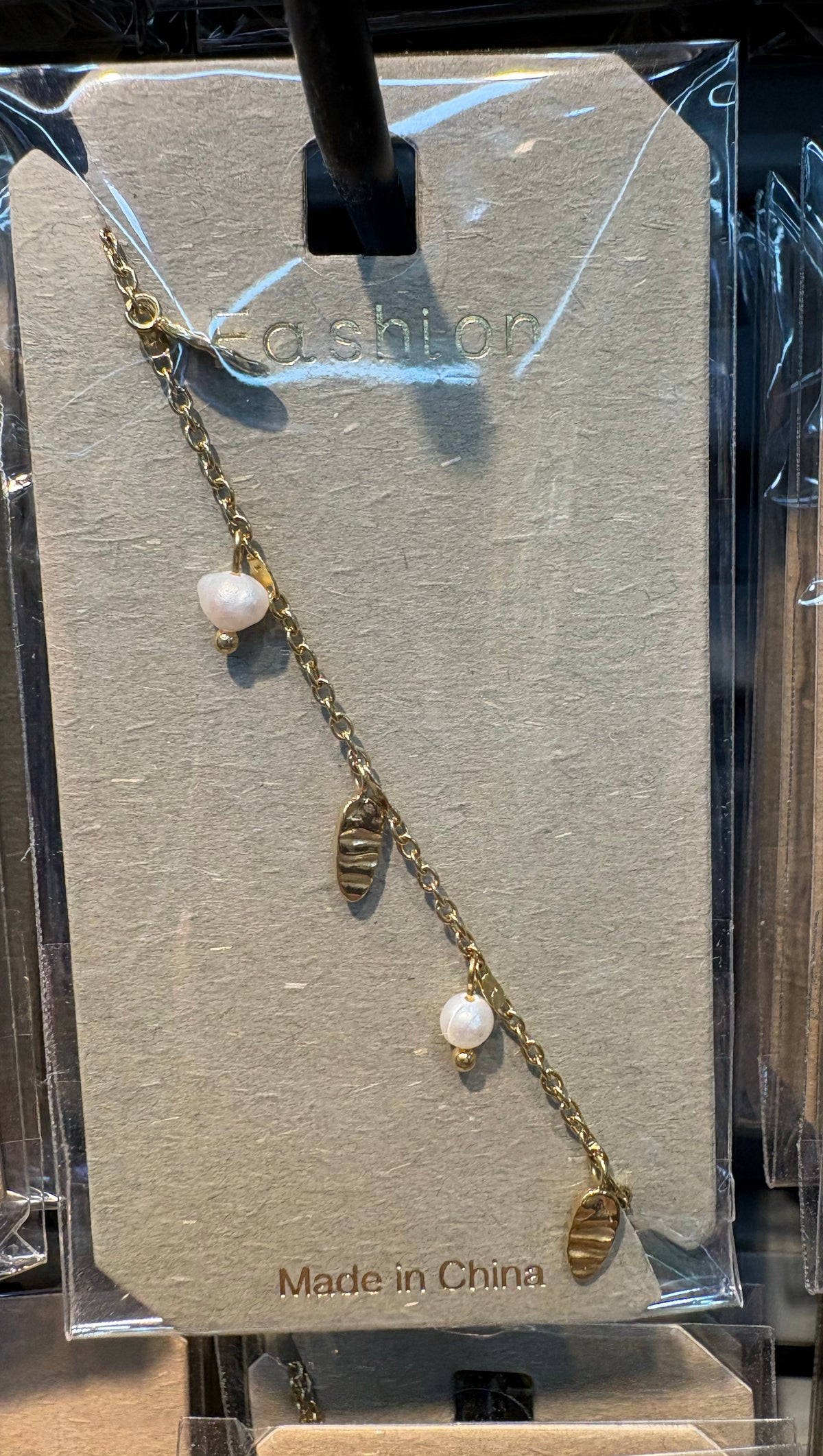 Leaf and Pearl Bead Bracelet - D-bracelets-0042