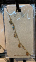 Blue Bead Striped Heart Bracelet - D-bracelets-0045