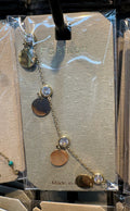 Disc and Crystal Link Bracelet - D-bracelets-0057