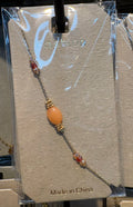 Orange Bead Chain Bracelet - D-bracelets-0059