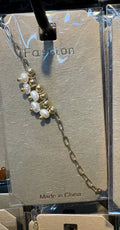 Cluster Pearl Bead Chain Bracelet - D-bracelets-0061