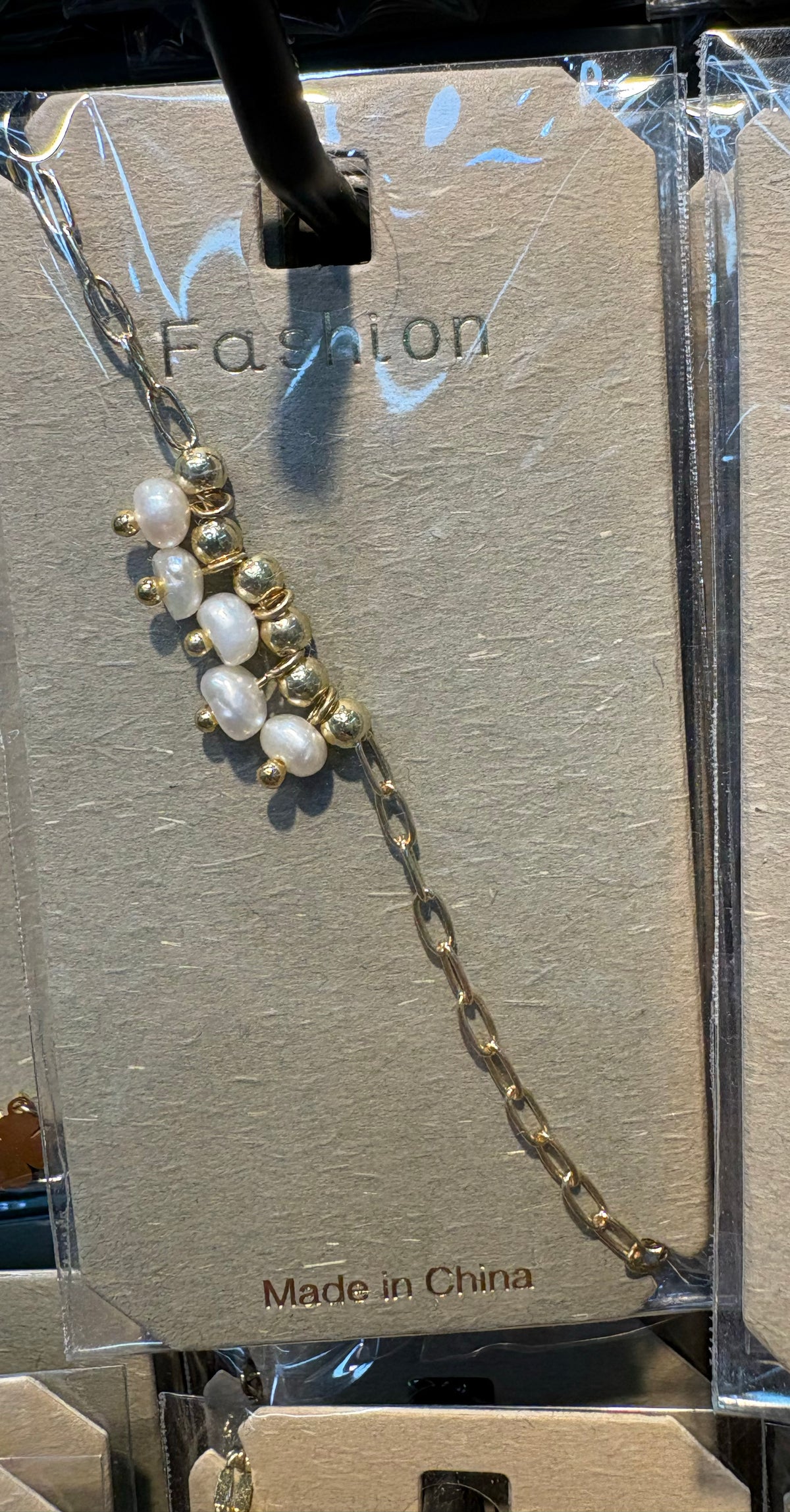 Cluster Pearl Bead Chain Bracelet - D-bracelets-0061