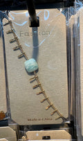 Blue Bead Fringe Chain Bracelet - D-bracelets-0062