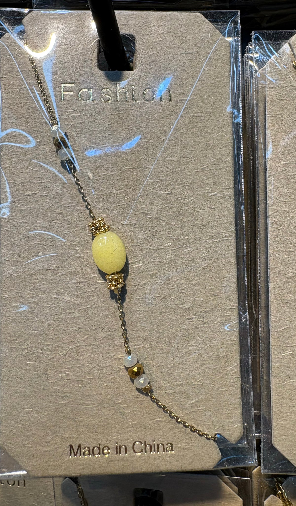Yellow Bead Chain Bracelet - D-bracelets-0065