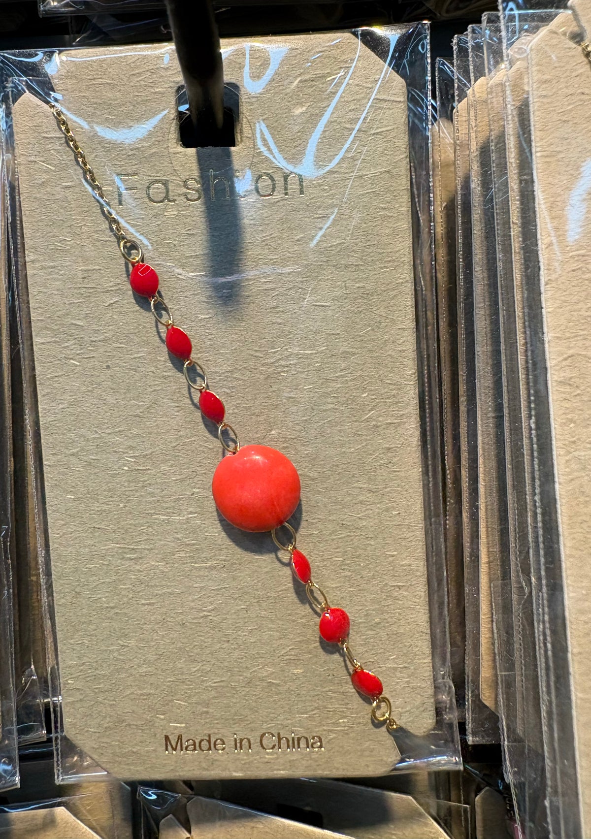 Red Disc Bead Bracelet - D-bracelets-0070