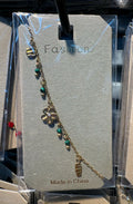 Flower and Leaf Charm Bracelet - D-bracelets-0078