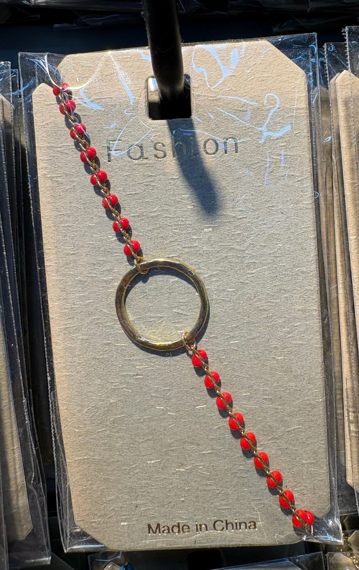 Red Bead Circle Bracelet - D-bracelets-0081