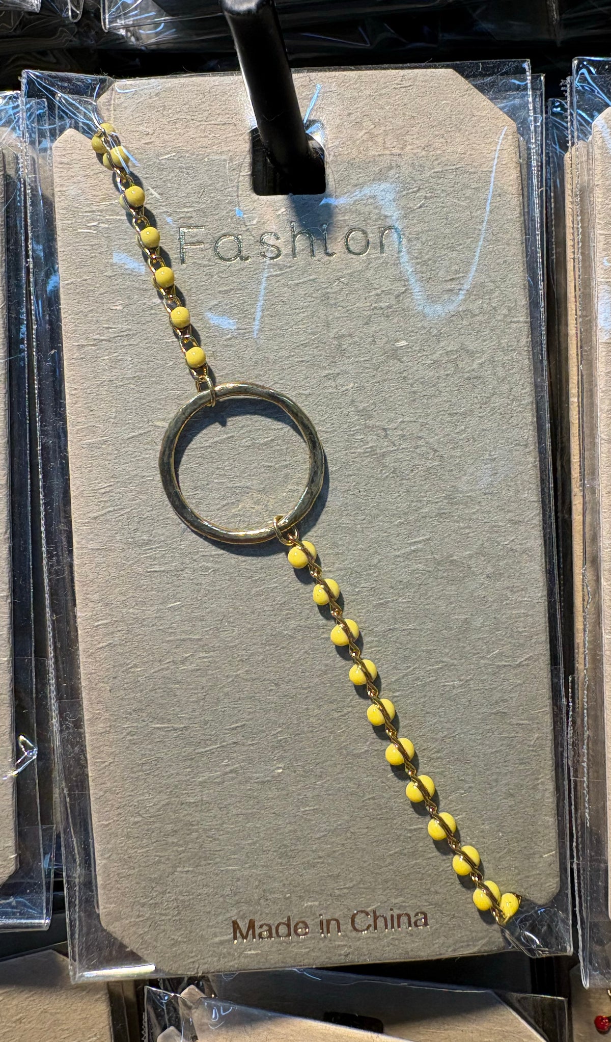 Yellow Bead Circle Bracelet - D-bracelets-0082