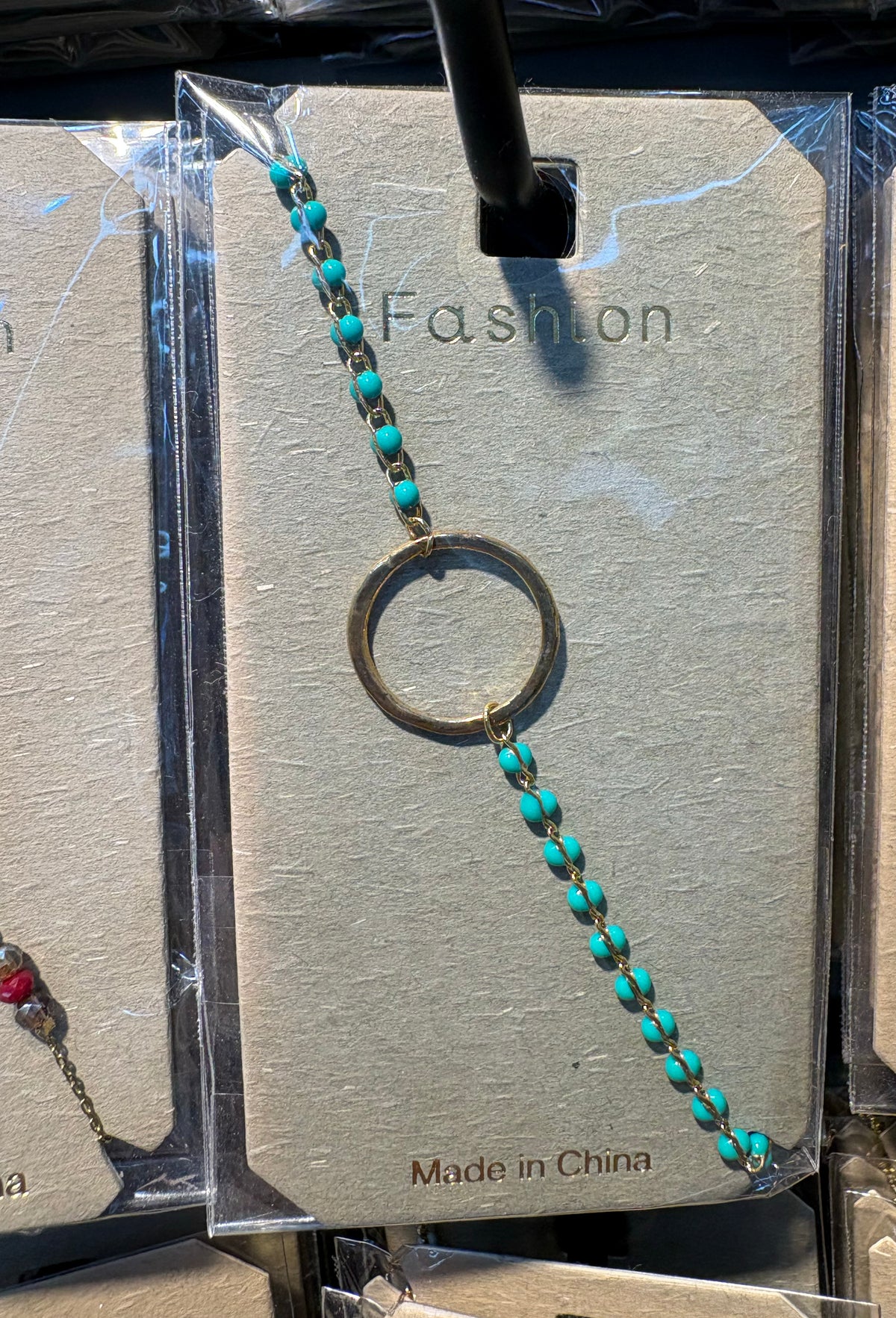 Turquoise Bead Circle Bracelet - D-bracelets-0083