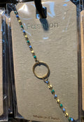 Blue Green Bead Circle Bracelet - D-bracelets-0084