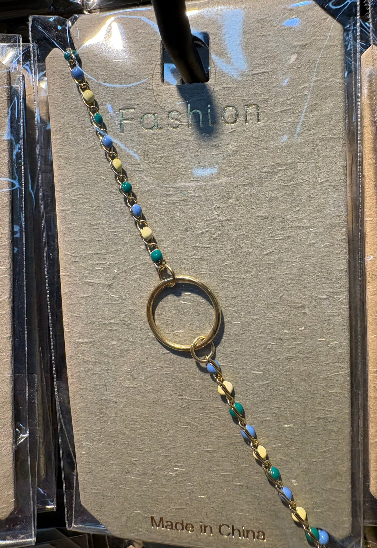 Blue Green Bead Circle Bracelet - D-bracelets-0084