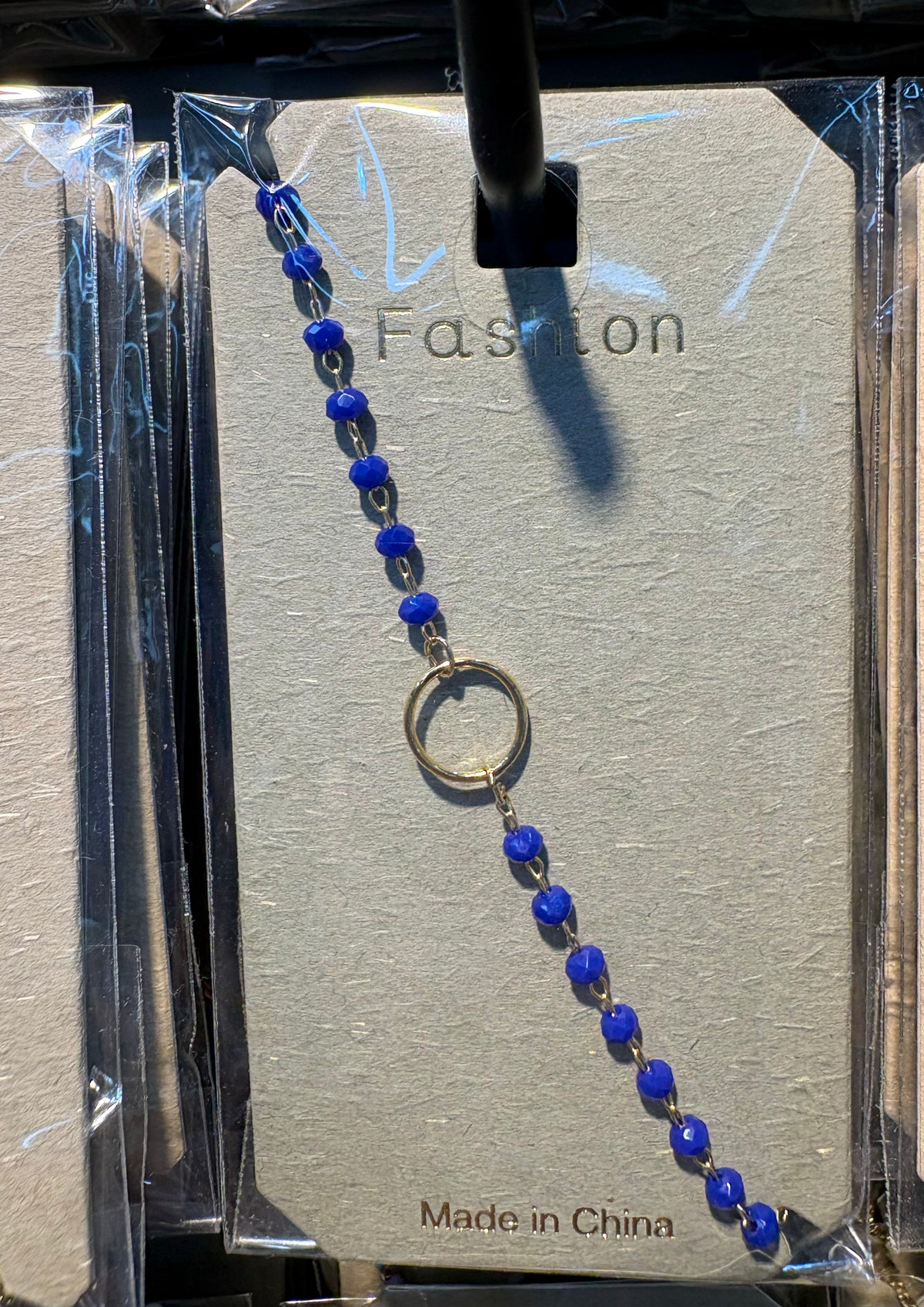 Blue Bead Small Circle Bracelet - D-bracelets-0086