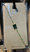 Green Square Crystal Bracelet - D-bracelets-0091