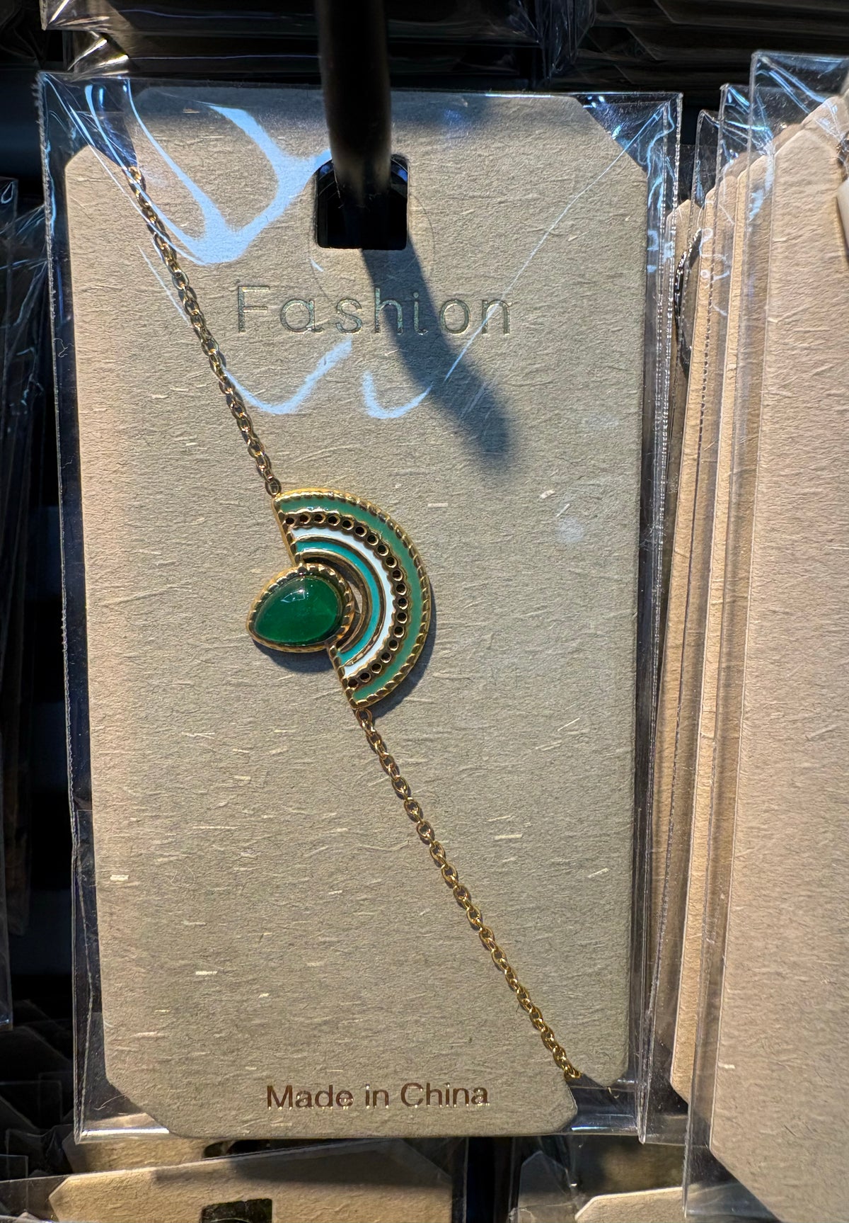 Green Crescent Charm Bracelet - D-bracelets-0098