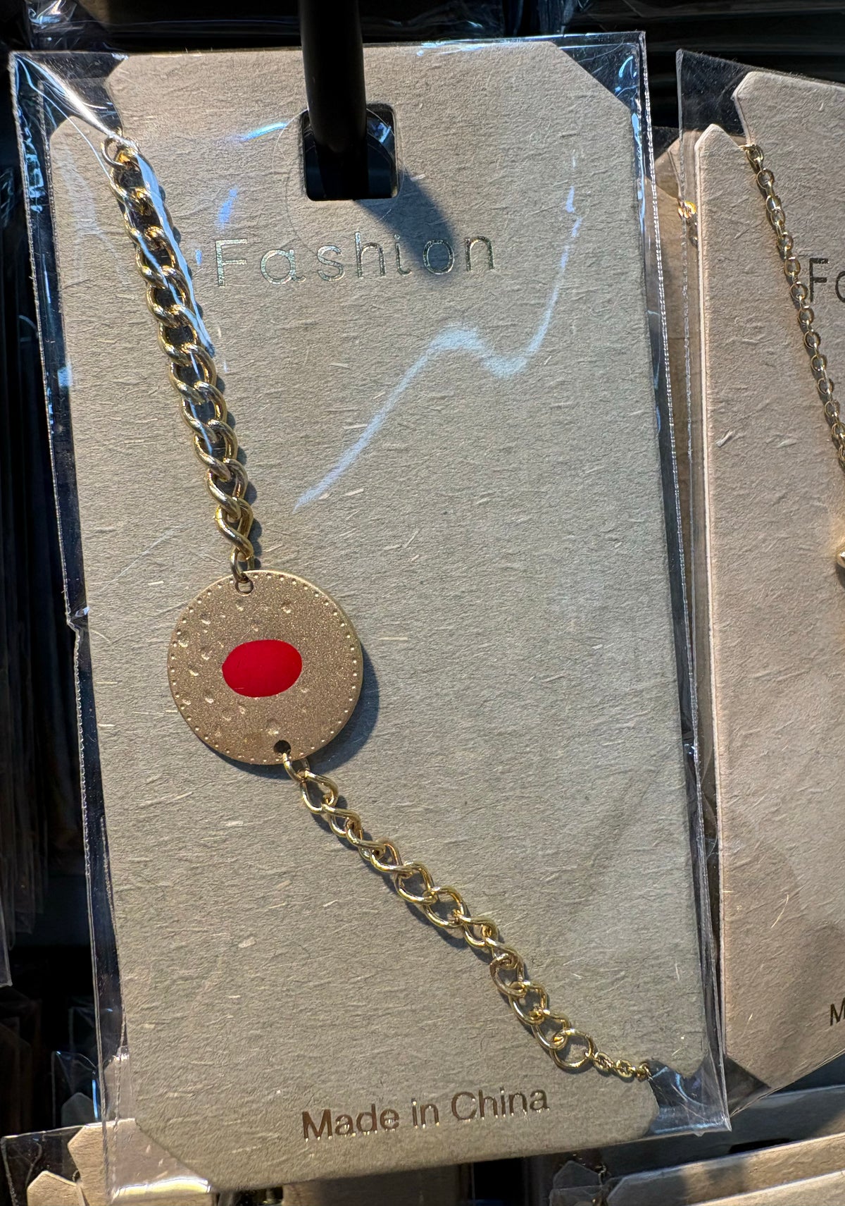 Red Sun Disc Chain Bracelet - D-bracelets-0105