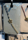 Navy Cord Flower Charm Bracelet - D-bracelets-0119