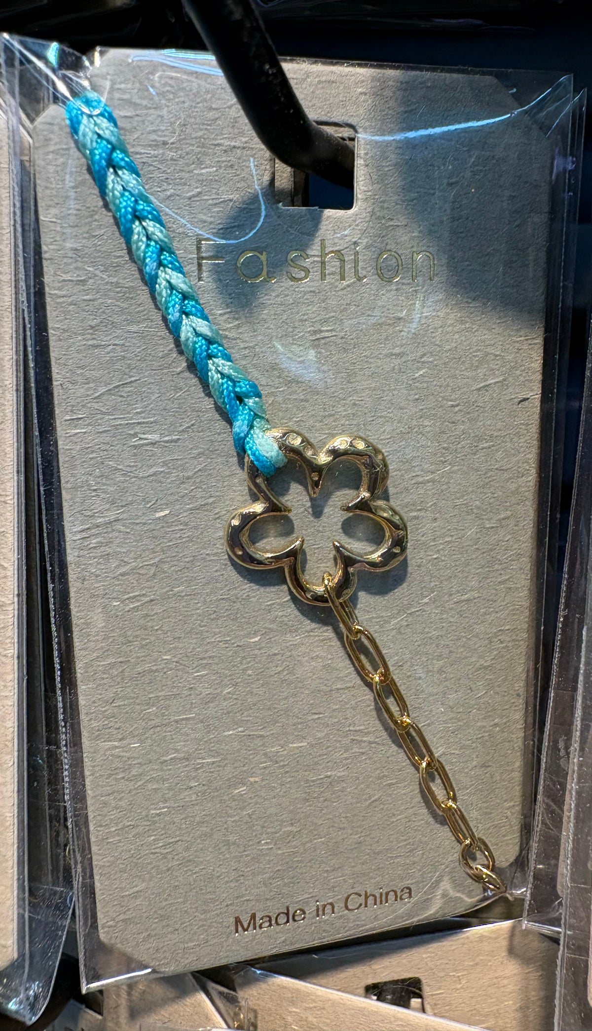 Blue Cord Flower Link Bracelet - D-bracelets-0124