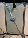 Blue Cord Striped Heart Bracelet - D-bracelets-0125