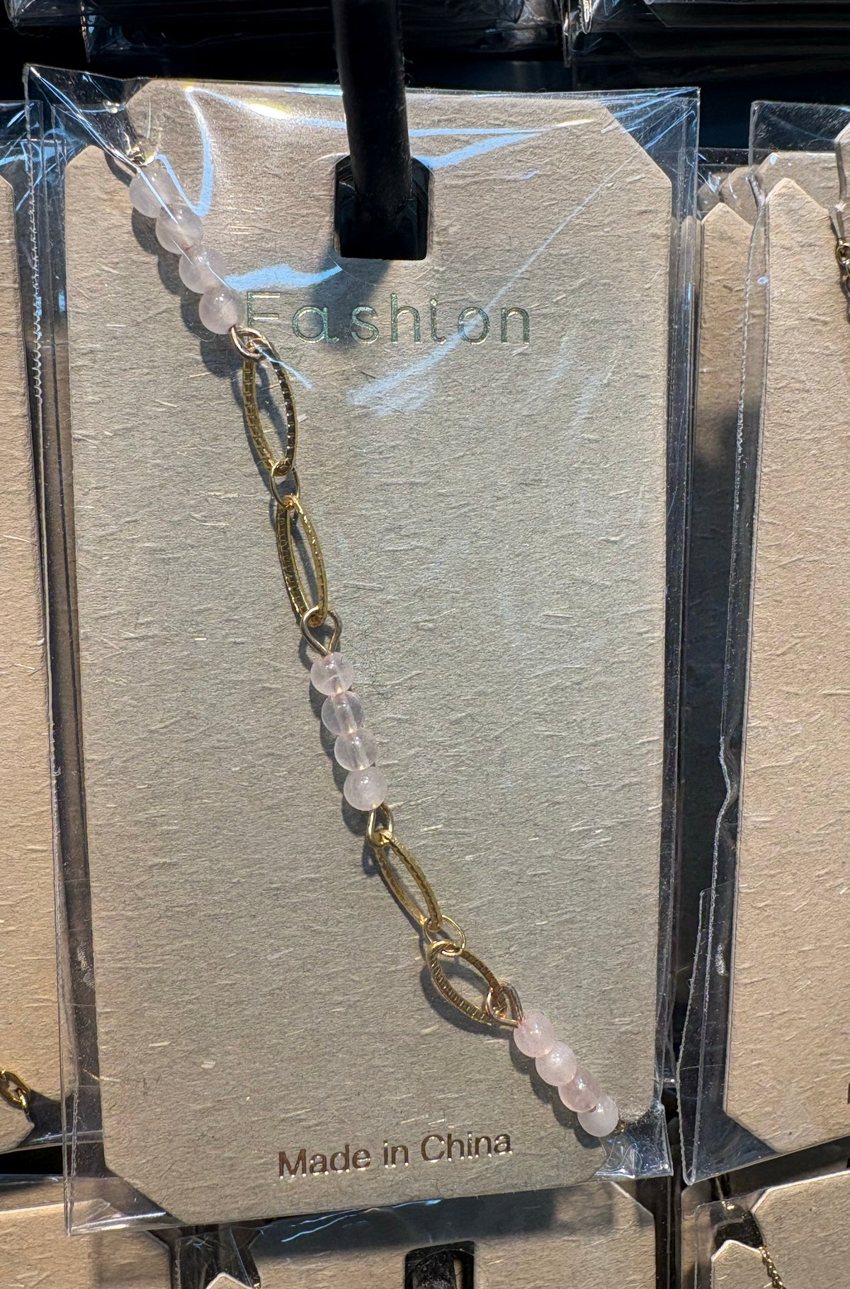 Pearl Bead Oval Link Bracelet - D-bracelets-0128