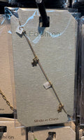 Clover and Disc Chain Bracelet - D-bracelets-0132