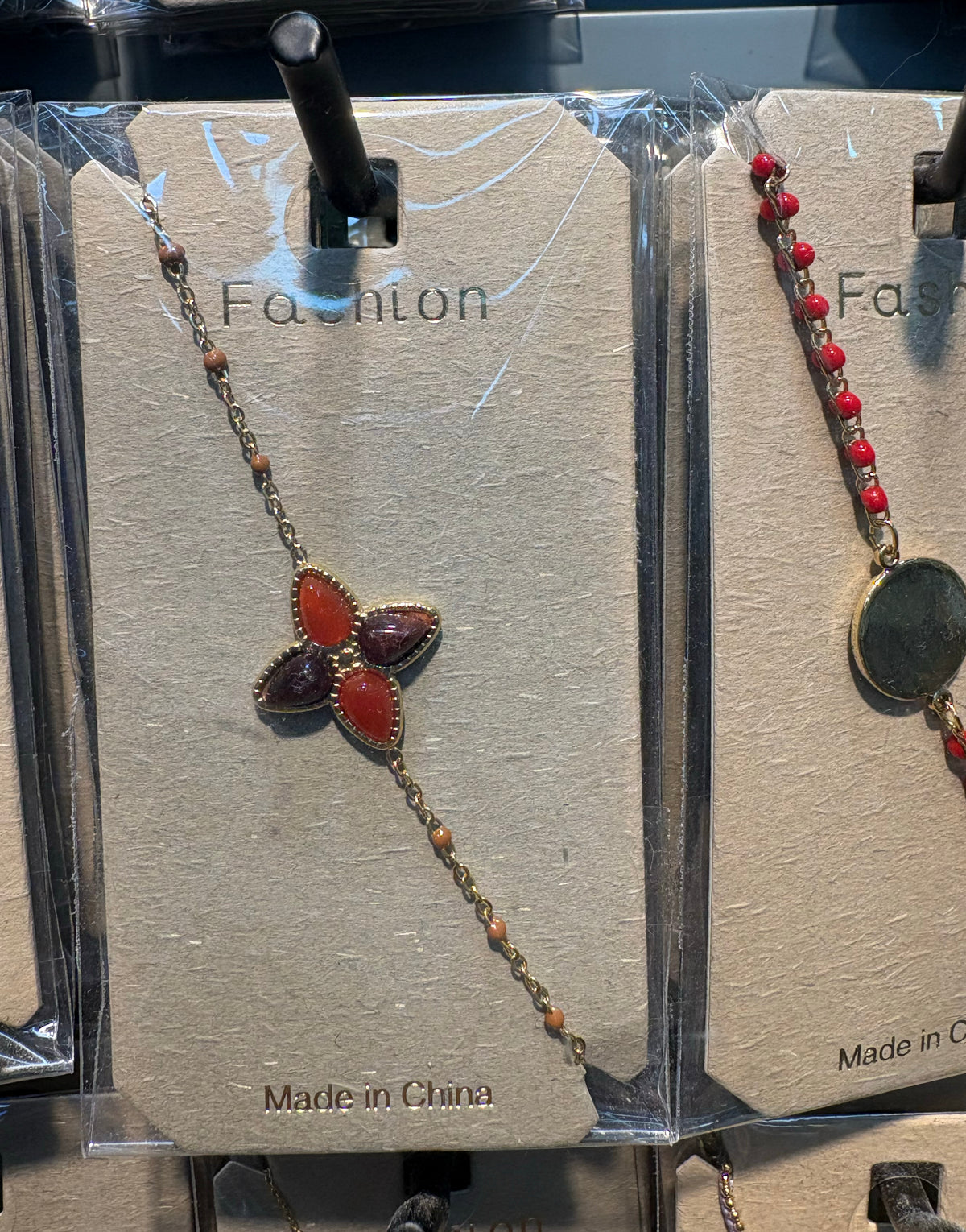 Red Crystal Flower Bracelet - D-bracelets-0136