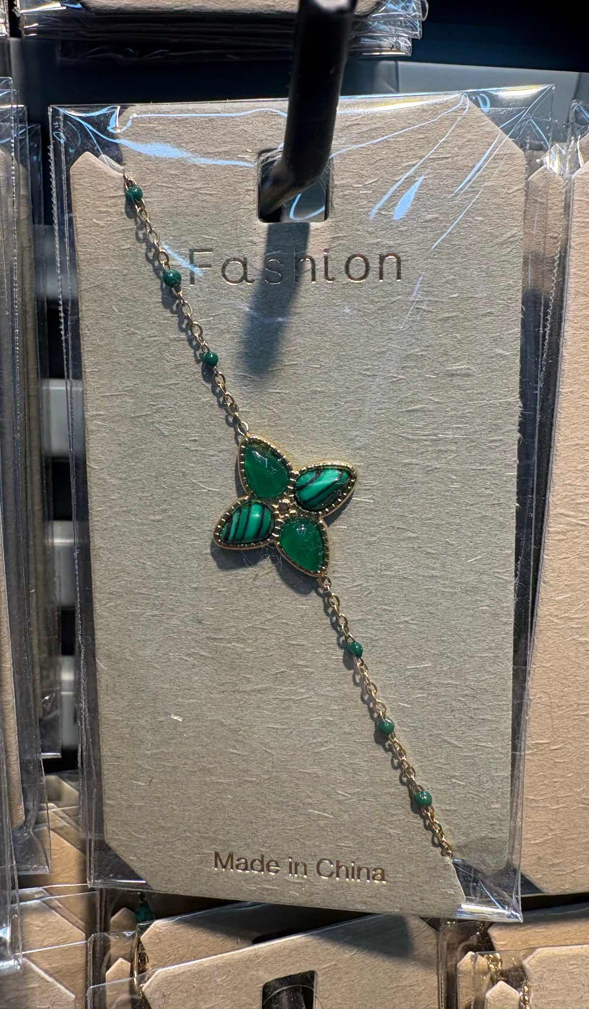Green Crystal Flower Bracelet - D-bracelets-0138