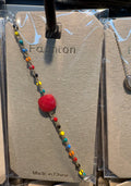 Rainbow Bead Red Disc Bracelet - D-bracelets-0142