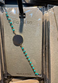Turquoise Bead Disc Bracelet - D-bracelets-0144