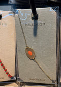 Orange Sun Disc Charm Bracelet - D-bracelets-0151