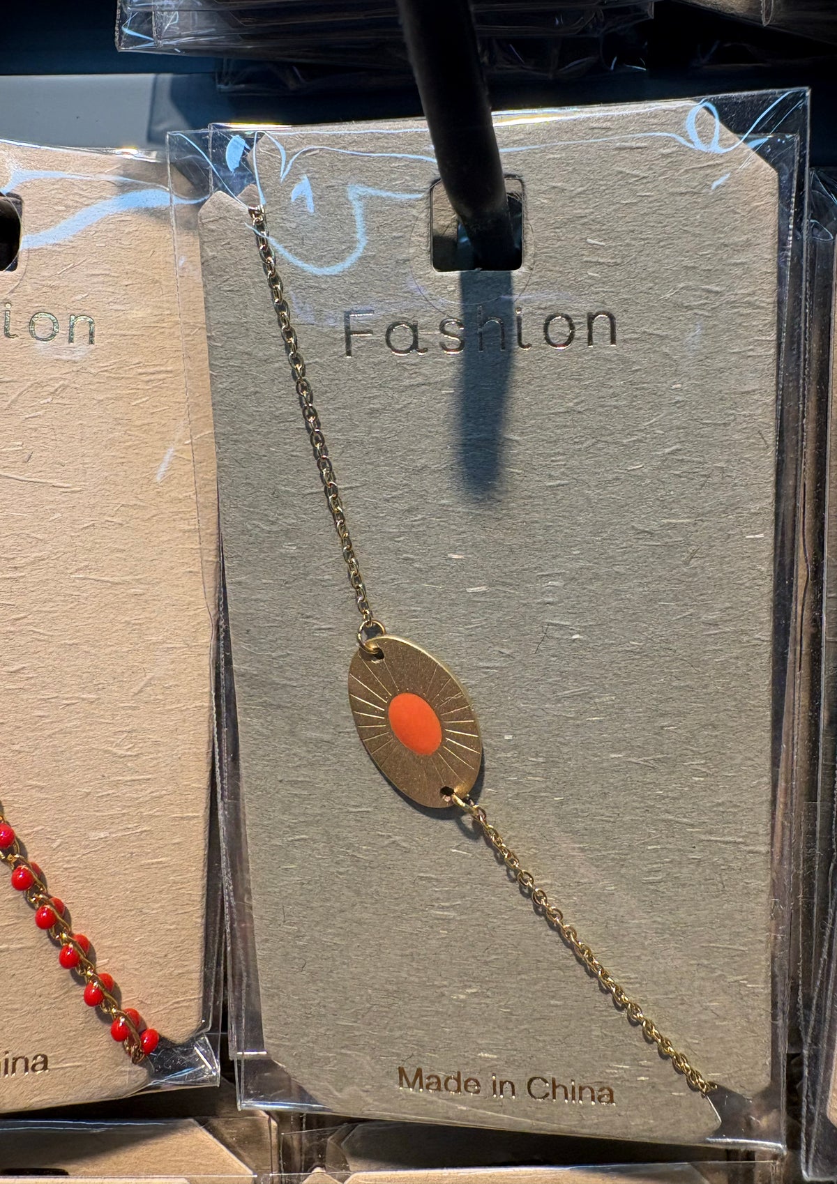 Orange Sun Disc Charm Bracelet - D-bracelets-0151