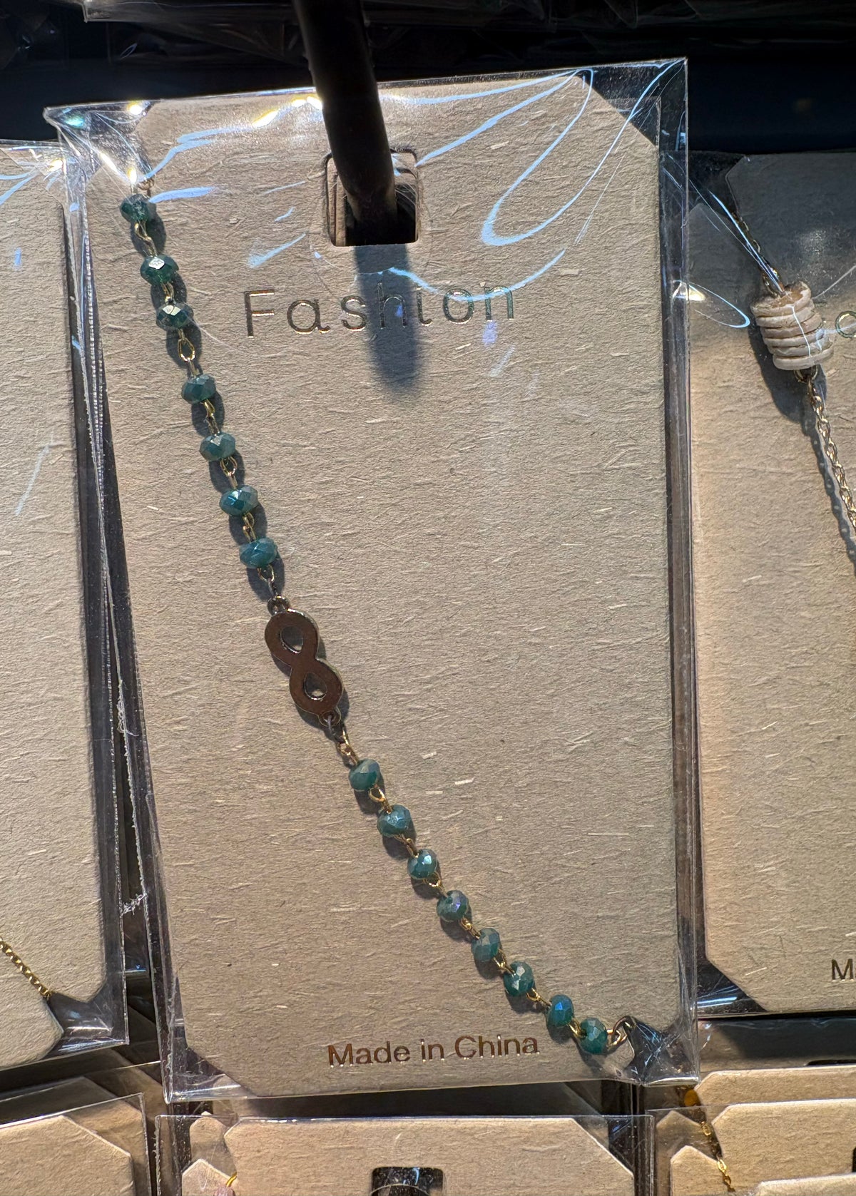 Blue Bead Infinity Bracelet - D-bracelets-0154