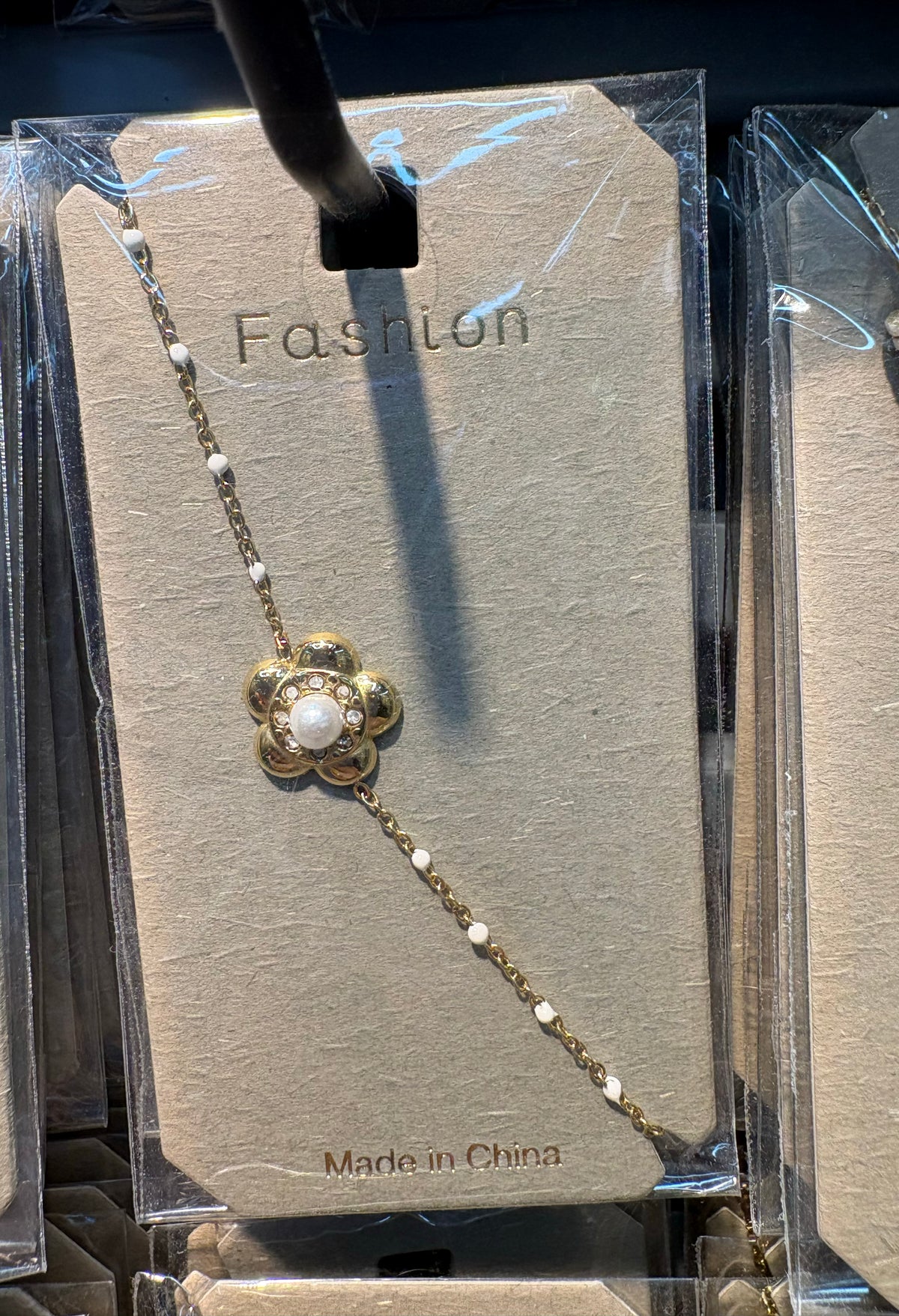 White Flower Pearl Bead Bracelet - D-bracelets-0156