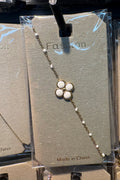 White Bead Flower Bracelet - D-bracelets-0158