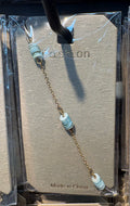 Blue Stacked Disc Bead Bracelet - D-bracelets-0162