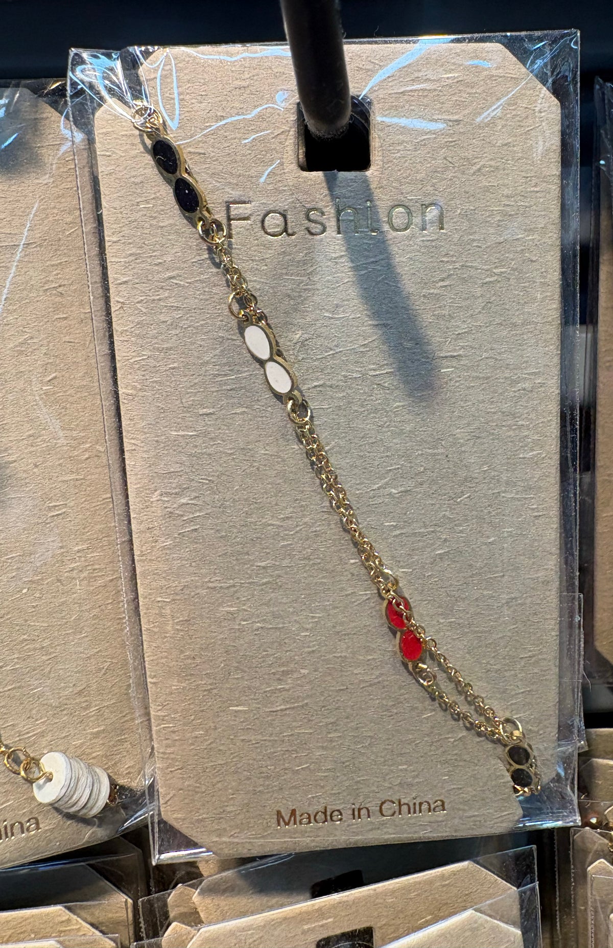 Oval Charm Double Chain Bracelet - D-bracelets-0165