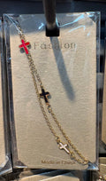 Red Cross Double Chain Bracelet - D-bracelets-0166