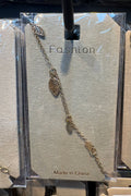 Leaf Station Chain Bracelet - D-bracelets-0185