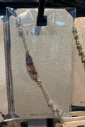 Leaf and Crystal Chain Bracelet - D-bracelets-0187