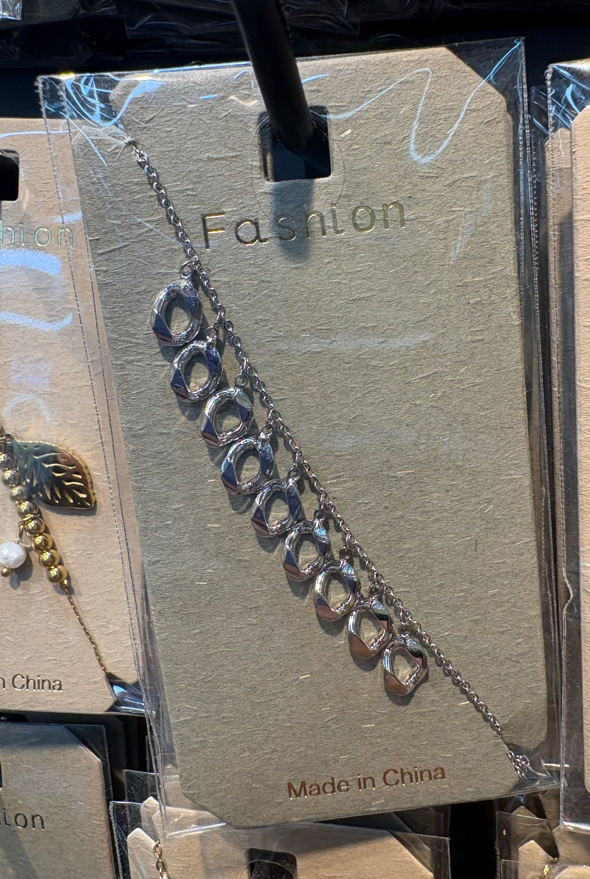 Crystal Leaf Link Bracelet - D-bracelets-0191